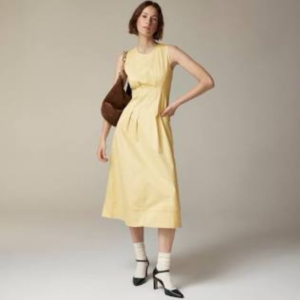 J.Crew NWT Pintuck midi dress in stretch twill, 6